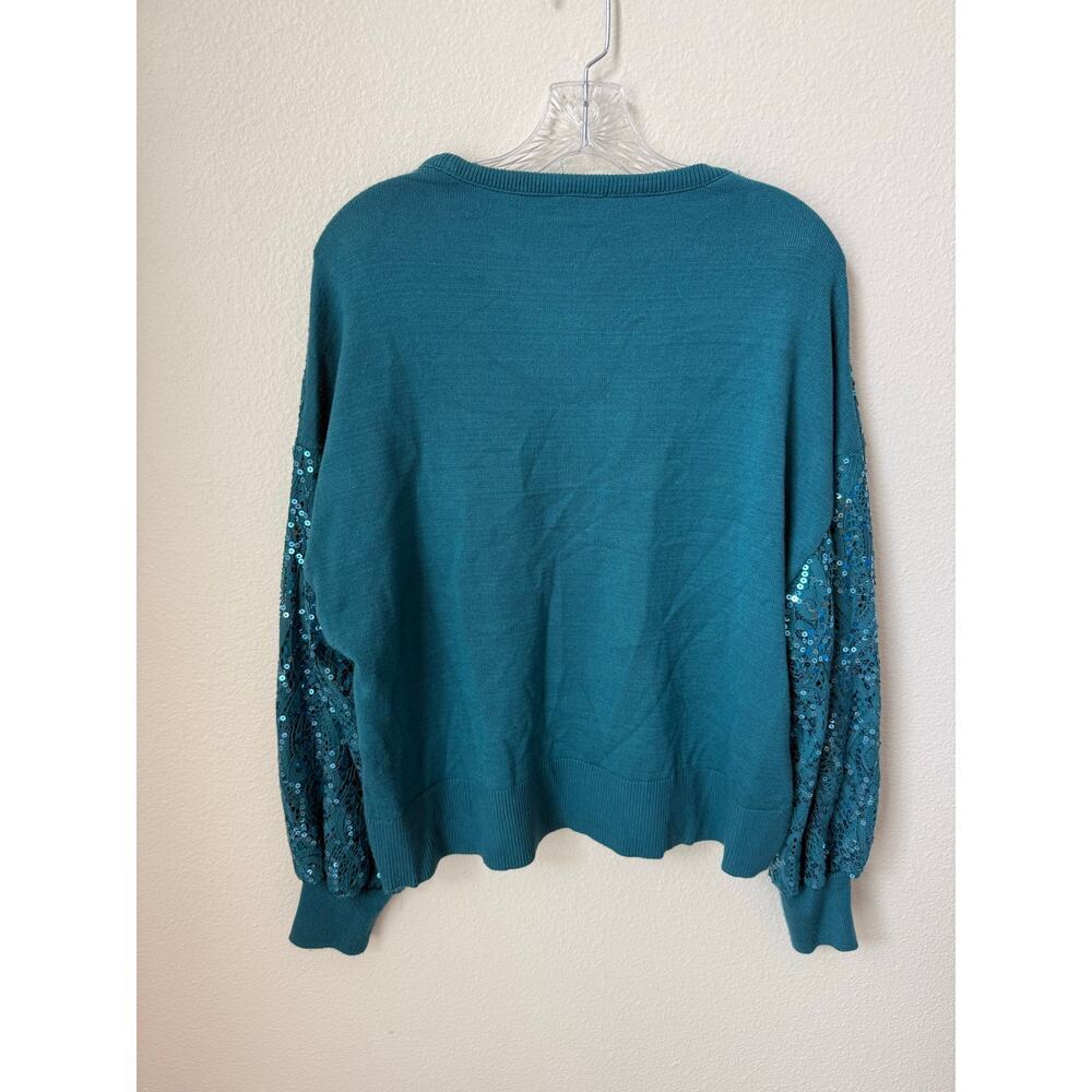 Mark & James by Badgley Mischka Izzie Sequin Knit Sweater Top Size Large - Picture 4 of 6